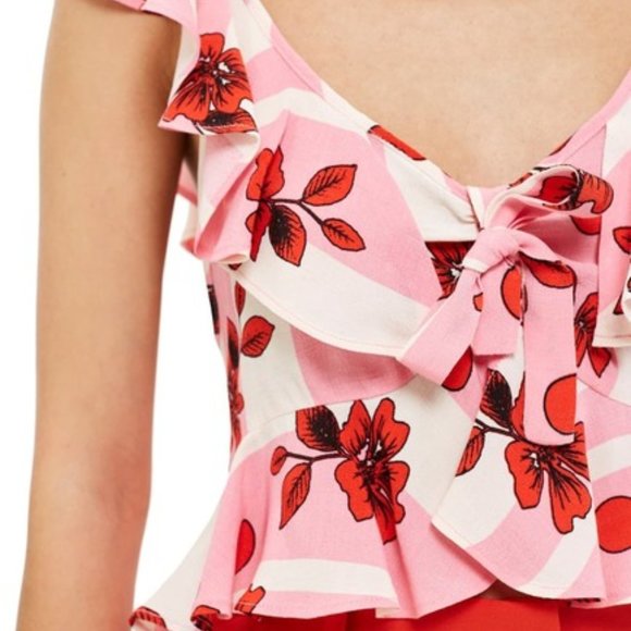 TopShop Brigitte Floral Ruffle Sleeveless Suntop NWT US sz 8 - Picture 4 of 8